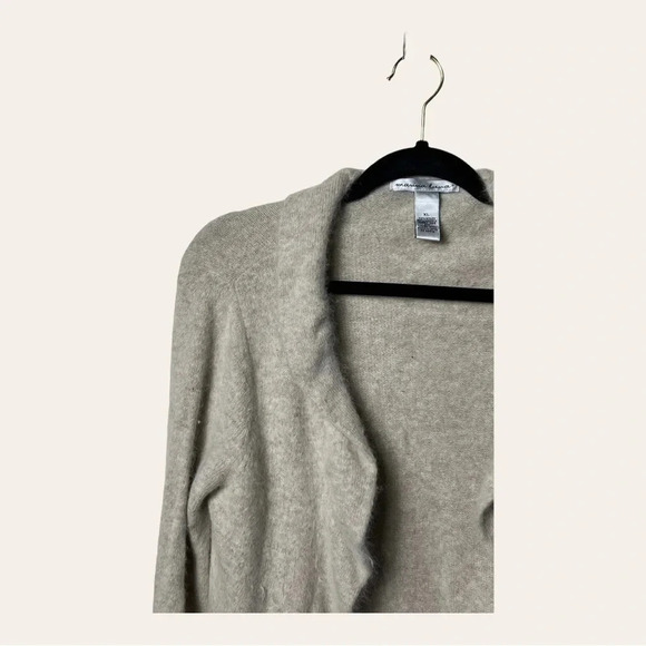 1133. MARINA LUNA OPEN FRONT CARDIGAN ANGORA RABBIT HAIR/LAMB’S WOOL‎ SIZE XL - Picture 3 of 9